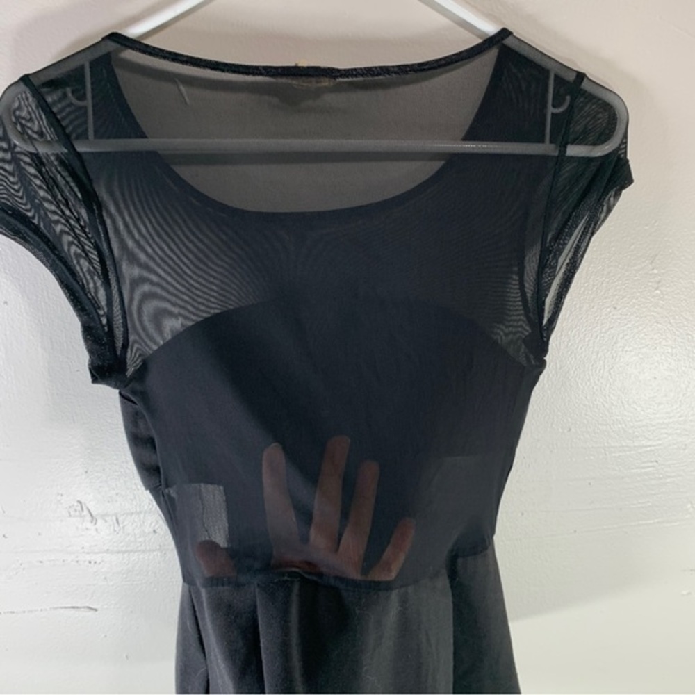 Gothic mesh black top sheer stretchy tight sexy festival rave steampunk Y2K goth